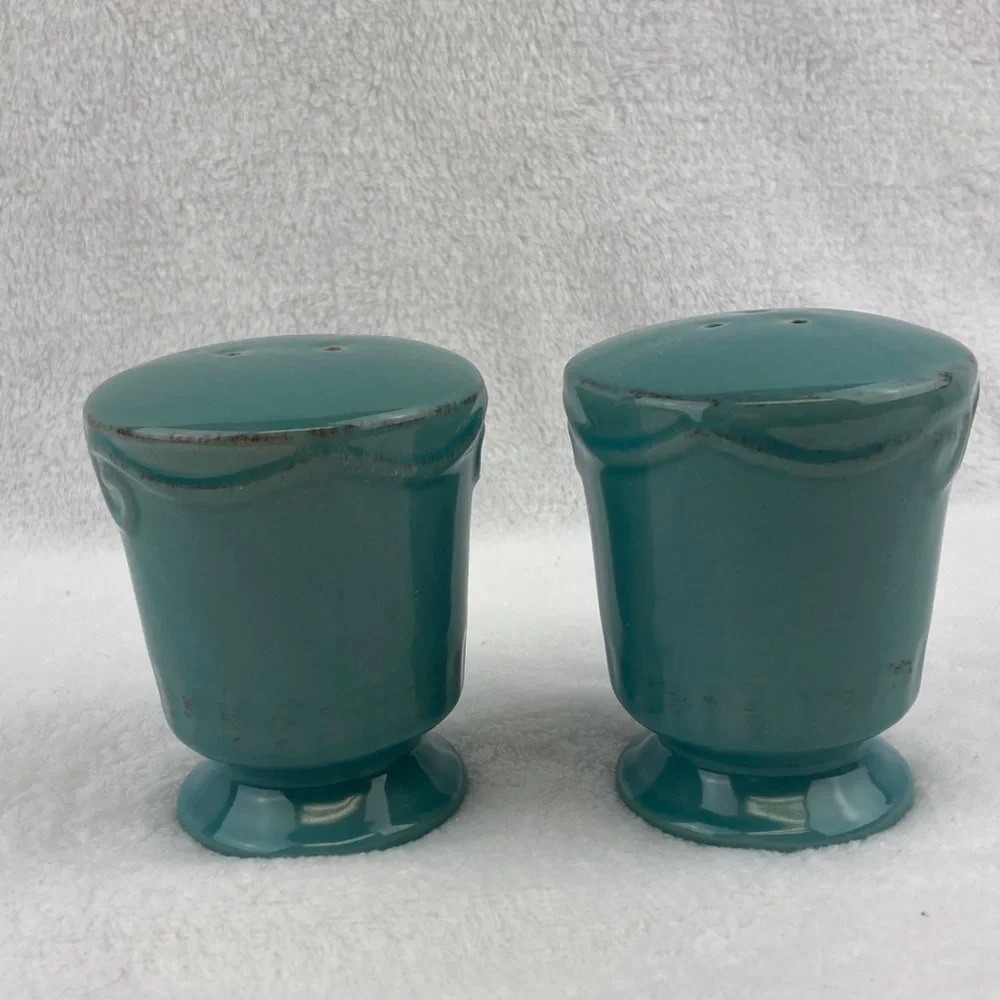 Elegant Teal Salt and Pepper Shakers 3.5”